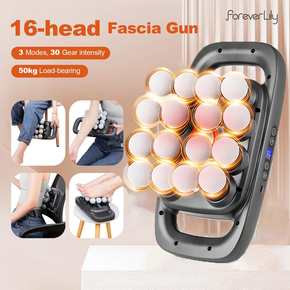 AmoraBodyShop™ 16-Head Vibration Body Massage Gun